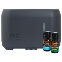 Oco Life Simulated Flame Aroma Diffuser + 2 Oil Blends - Black